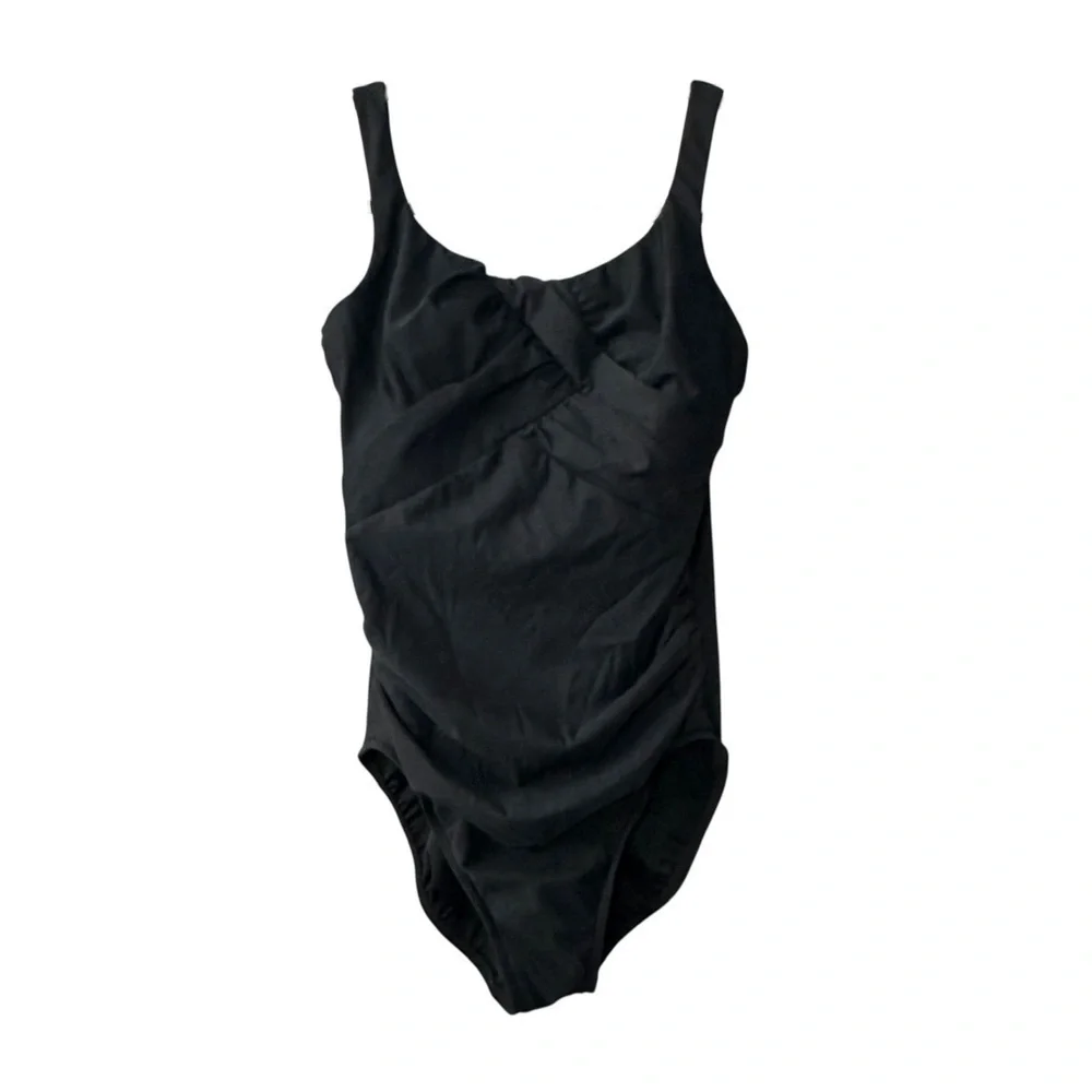 Lands End Black One Piece Swimsuit